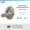 image:imageSchlage F40 DAV 622 RMN Davlin Door Lever with Remsen Trim Bed amp Bath Privacy Lock Matte BlackSatin Nickel