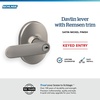 image:imageSchlage F40 DAV 622 RMN Davlin Door Lever with Remsen Trim Bed amp Bath Privacy Lock Matte BlackSatin Nickel