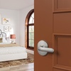 image:imageSchlage F40 DAV 622 RMN Davlin Door Lever with Remsen Trim Bed amp Bath Privacy Lock Matte BlackSatin Nickel