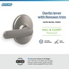 image:imageSchlage F40 DAV 622 RMN Davlin Door Lever with Remsen Trim Bed amp Bath Privacy Lock Matte BlackSatin Nickel
