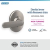image:imageSchlage F40 DAV 622 RMN Davlin Door Lever with Remsen Trim Bed amp Bath Privacy Lock Matte BlackSatin Nickel