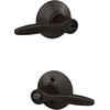 image:imageSchlage F40 DEL 608 Delfayo Door Lever with Standard Trim Bed amp Bath Privacy Lock Satin BrassAged Bronze