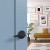 image:imageSchlage F40 DEL 608 Delfayo Door Lever with Standard Trim Bed amp Bath Privacy Lock Satin BrassMatte Black