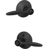 image:imageSchlage F40 DEL 608 Delfayo Door Lever with Standard Trim Bed amp Bath Privacy Lock Satin BrassMatte Black