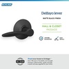 image:imageSchlage F40 DEL 608 Delfayo Door Lever with Standard Trim Bed amp Bath Privacy Lock Satin BrassMatte Black