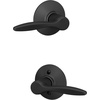 image:imageSchlage F40 DEL 608 Delfayo Door Lever with Standard Trim Bed amp Bath Privacy Lock Satin BrassMatte Black