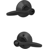 image:imageSchlage F40 DEL 608 Delfayo Door Lever with Standard Trim Bed amp Bath Privacy Lock Satin BrassMatte Black