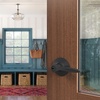 image:imageSchlage F40 DEL 608 Delfayo Door Lever with Standard Trim Bed amp Bath Privacy Lock Satin BrassMatte Black