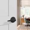 image:imageSchlage F40 DEL 608 Delfayo Door Lever with Standard Trim Bed amp Bath Privacy Lock Satin BrassMatte Black