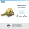 image:imageSchlage F40 DEL 608 Delfayo Door Lever with Standard Trim Bed amp Bath Privacy Lock Satin BrassSatin Brass