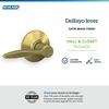 image:imageSchlage F40 DEL 608 Delfayo Door Lever with Standard Trim Bed amp Bath Privacy Lock Satin BrassSatin Brass