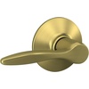 image:imageSchlage F40 DEL 608 Delfayo Door Lever with Standard Trim Bed amp Bath Privacy Lock Satin BrassSatin Brass