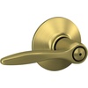 image:imageSchlage F40 DEL 608 Delfayo Door Lever with Standard Trim Bed amp Bath Privacy Lock Satin BrassSatin Brass