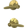 image:imageSchlage F40 DEL 608 Delfayo Door Lever with Standard Trim Bed amp Bath Privacy Lock Satin BrassSatin Brass