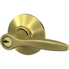 image:imageSchlage F40 DEL 608 Delfayo Door Lever with Standard Trim Bed amp Bath Privacy Lock Satin BrassSatin Brass