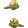 image:imageSchlage F40 DEL 608 Delfayo Door Lever with Standard Trim Bed amp Bath Privacy Lock Satin BrassSatin Brass