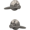 image:imageSchlage F40 DEL 608 Delfayo Door Lever with Standard Trim Bed amp Bath Privacy Lock Satin BrassSatin Nickel