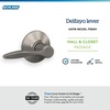 image:imageSchlage F40 DEL 608 Delfayo Door Lever with Standard Trim Bed amp Bath Privacy Lock Satin BrassSatin Nickel