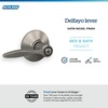 image:imageSchlage F40 DEL 608 Delfayo Door Lever with Standard Trim Bed amp Bath Privacy Lock Satin BrassSatin Nickel