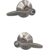 image:imageSchlage F40 DEL 608 Delfayo Door Lever with Standard Trim Bed amp Bath Privacy Lock Satin BrassSatin Nickel