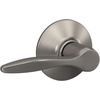 image:imageSchlage F40 DEL 608 Delfayo Door Lever with Standard Trim Bed amp Bath Privacy Lock Satin BrassSatin Nickel