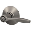 image:imageSchlage F40 DEL 608 Delfayo Door Lever with Standard Trim Bed amp Bath Privacy Lock Satin BrassSatin Nickel