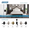 image:imageSchlage F51AFLA619BRK Satin Nickel Flair Keyed Entry F51A Panic Proof Door Lever with Brookshire Rosette