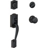 image:imageSchlage F60 V CAM 716 GEO Camelot Front Entry Handleset with Georgian Knob Deadbolt Keyed 1 Side Aged Bronze