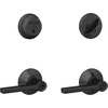 image:imageSchlage FB50 N G LAT 622 Single Cylinder Deadbolt and Keyed Entry Latitude Lever Matte BlackPack of 1
