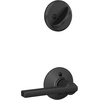 image:imageSchlage FB50 N G LAT 622 Single Cylinder Deadbolt and Keyed Entry Latitude Lever Matte BlackPack of 1