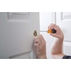 image:imageSchlage Lock Company F10MER619GRW F10 Series Merano w Greenwich Rose Passage Door Lock Satin NickelAged Bronze