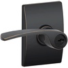 image:imageSchlage Lock Company F10MER619GRW F10 Series Merano w Greenwich Rose Passage Door Lock Satin NickelAged Bronze