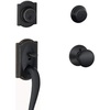 image:imageSchlage Residential F62CAM716PLY Camelot with Plymouth Knob Double Cylinder Handleset and Trim C Keyway with 12326 Latch and Round Corner Strikes Aged Bronze Finish