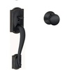 image:imageSchlage Residential F62CAM716PLY Camelot with Plymouth Knob Double Cylinder Handleset and Trim C Keyway with 12326 Latch and Round Corner Strikes Aged Bronze Finish