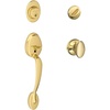 image:imagePlymouth Single Cylinder Handleset and Siena Knob Bright Brass F60 PLY 505 SIE 605