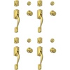 image:imageSCHLAGE Camelot Single Cylinder Handleset and Georgian Knob Satin Brass F60 CAM 608 GEOStandard Interior Trim Pack of 4