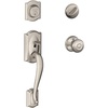 image:imageSCHLAGE Camelot Single Cylinder Handleset and Georgian Knob Satin Nickel F60 CAM 619 GEOStandard Interior Trim