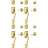 image:imageSCHLAGE Camelot Single Cylinder Handleset and Left Hand Accent Lever Bright Brass F60 CAM 505 Acc 605 LH Pack of 4Standard Interior Trim Pack of 4