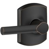 image:imageSCHLAGE F40 BRW 716 GRW Greenwich Collection Broadway Bed and Bath Lever Aged BronzeAged Bronze