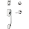 image:imageSCHLAGE Greenwich Single Cylinder Handleset and Broadway Lever Matte Black F60 GRW 622 BRW GRWBright Chrome
