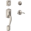 image:imageSCHLAGE Lock Company Camelot Single Cylinder Handleset and Georgian Knob Matte Black F60 CAM 622 GEOSatin Nickel