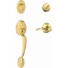 image:imageSCHLAGE Plymouth Single Cylinder Handleset and Left Hand Flair Lever Bright Brass F60 PLY 505 FLA 605 LHBright Brass
