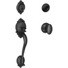 image:imageSchlage Brookshire Single Cylinder Handleset and Siena Knob Matte Black F60 BRK 622 SIEMatte Black