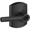 image:imageSchlage F10 BRW 622 GRW Broadway Door Lever with Greenwich Trim Hall amp Closet Passage Lock Matte BlackAged Bronze