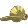 image:imageSchlage F40 DEL 608 Delfayo Door Lever with Standard Trim Bed amp Bath Privacy Lock Satin BrassSatin Brass