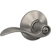 image:imageSchlage F40 V ACC 619 Accent Door Lever Bed amp Bath Privacy Lock Satin Nickel 55L x 225WSatin Nickel