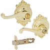 image:imageSchlage F51A Flair 605 BRK Brookshire Deco Rose Entry Door Lock Bright Brass