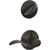 image:imageSchlage F59 ACC 716 RH Accent Interior RightHanded Lever with Deadbolt Aged Bronze Interior Half OnlyAged Bronze
