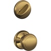 image:imageSchlage F59 AND 619 Andover Interior Knob with Deadbolt Satin Nickel Interior Half OnlyAntique Brass