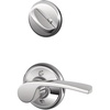 image:imageSchlage F59 MER 619 LH Merano Interior LeftHanded Lever with Deadbolt Satin Nickel Interior Half OnlyBright Chrome
